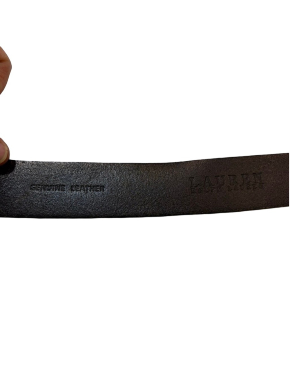 Lauren Ralph Lauren Brown Genuine Leather Skinny Belt Antiqued Hardware Size S - Picture 3 of 5